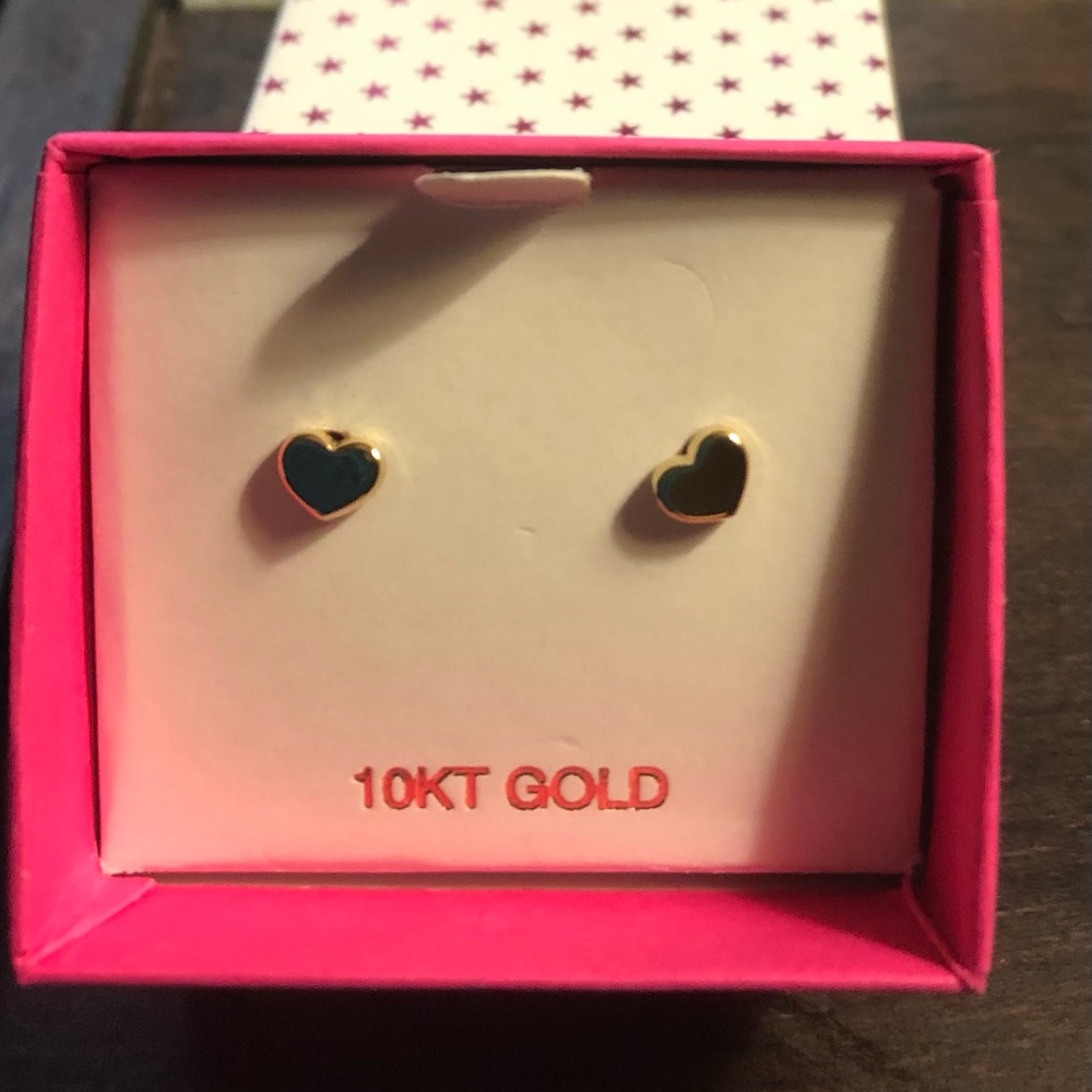 10KT gold kids heart earrings